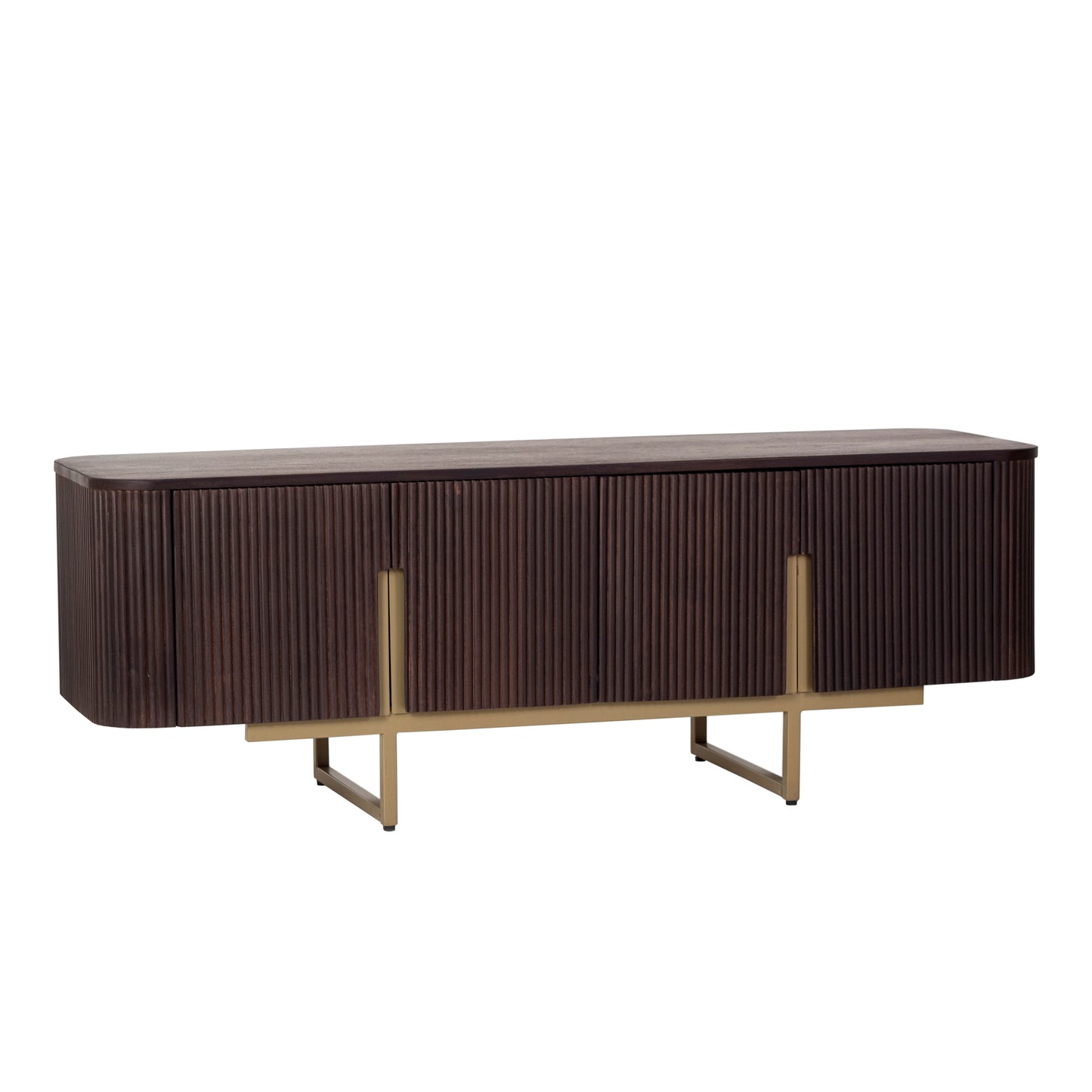 Modern Fluted Wood TV Unit