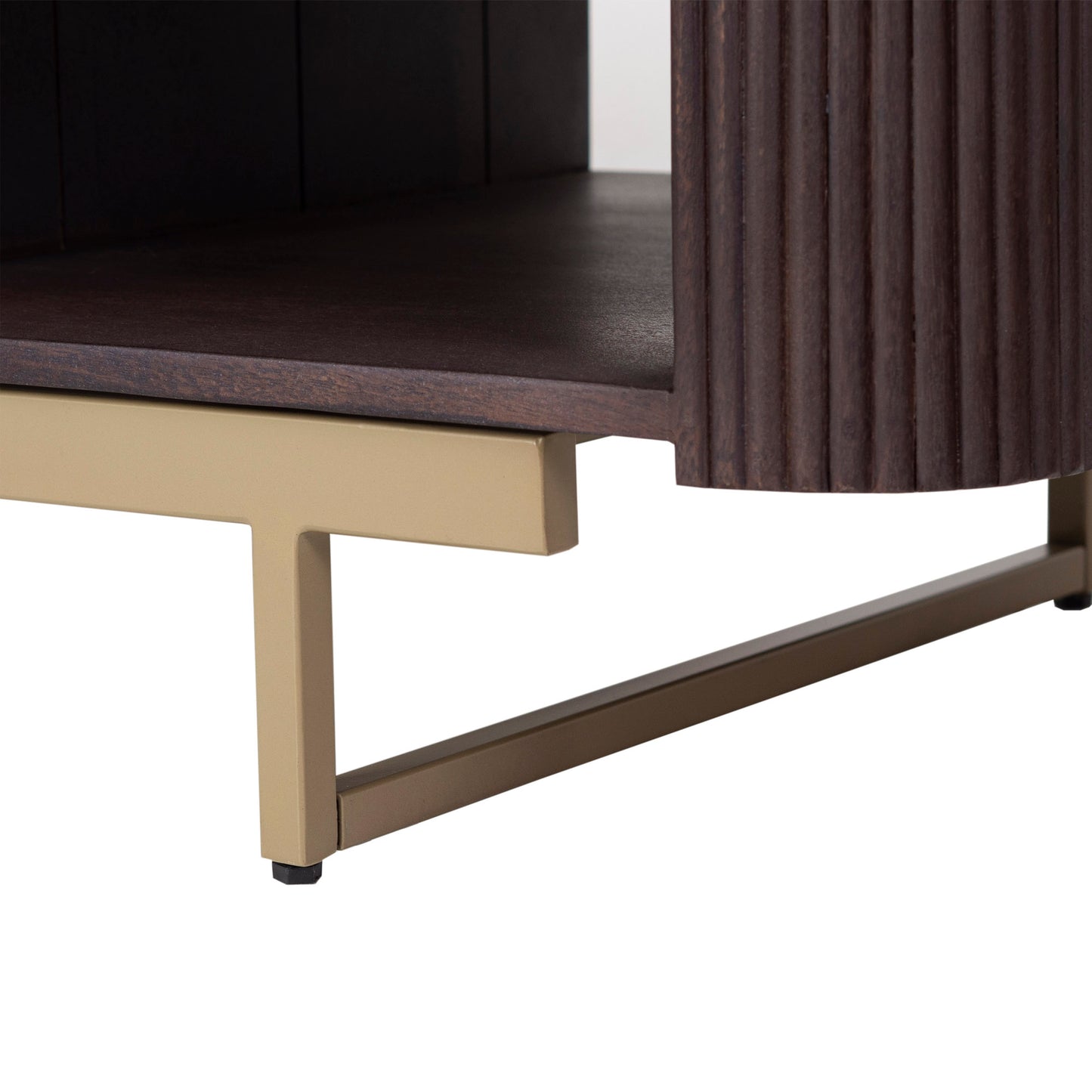 Modern Fluted Coffee Table in Dark Wood