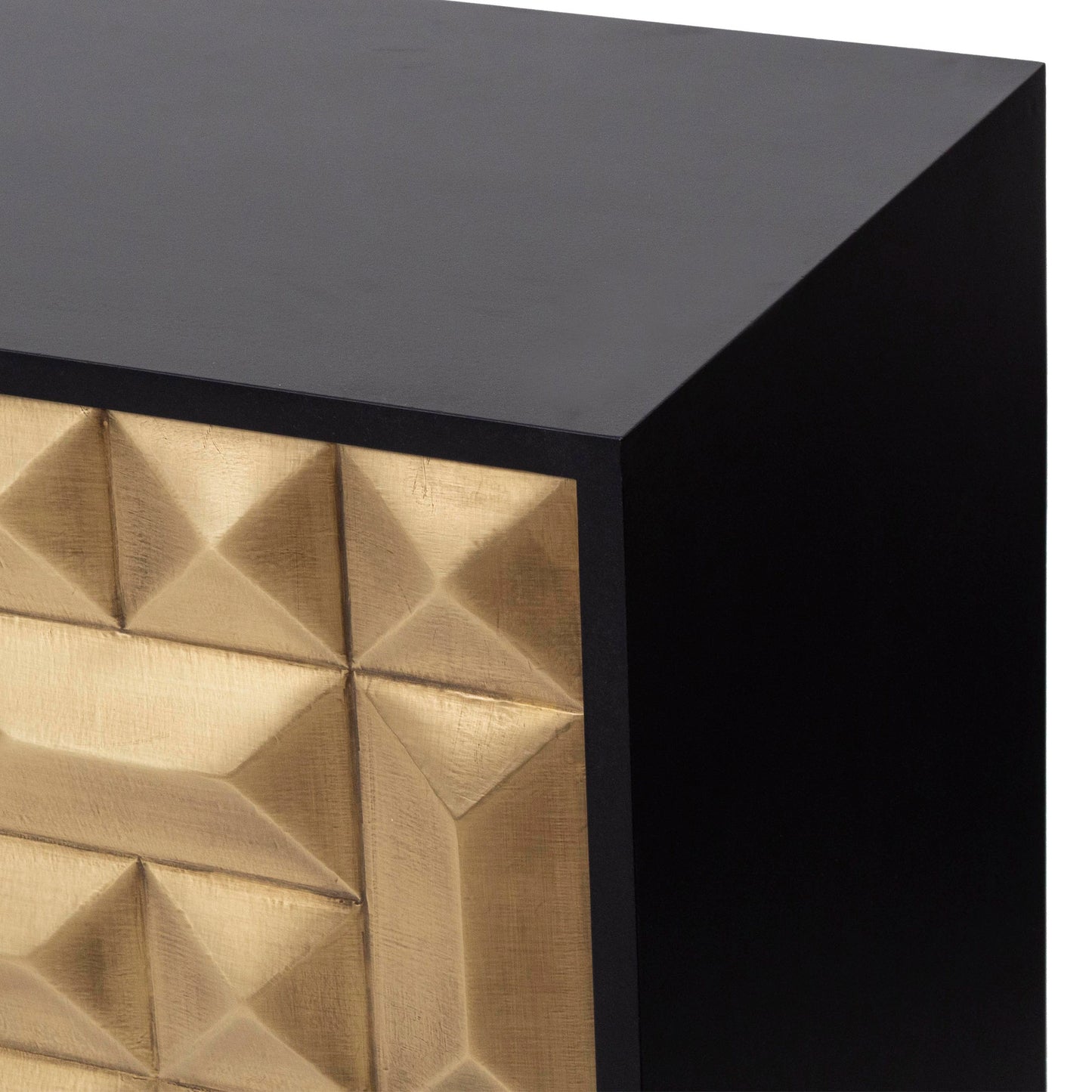 Modern Geometric Brass-Finish Sideboard