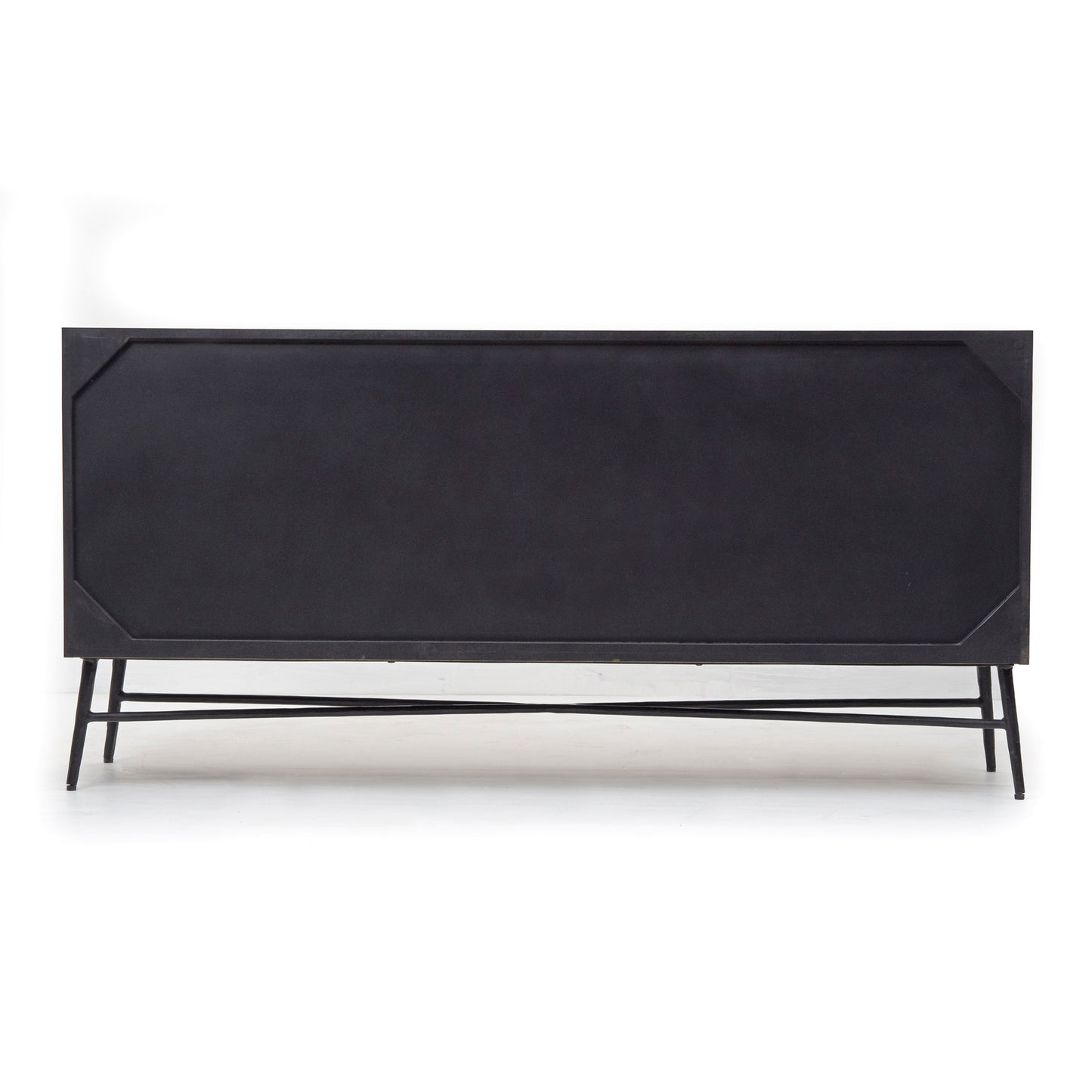 Modern Geometric Brass-Finish Sideboard