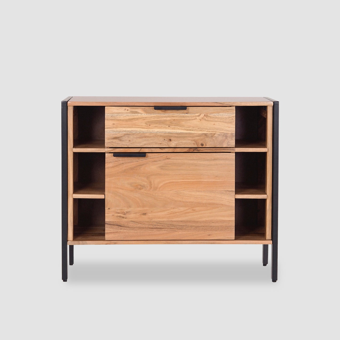 Modern Industrial Wood Storage Cabinet