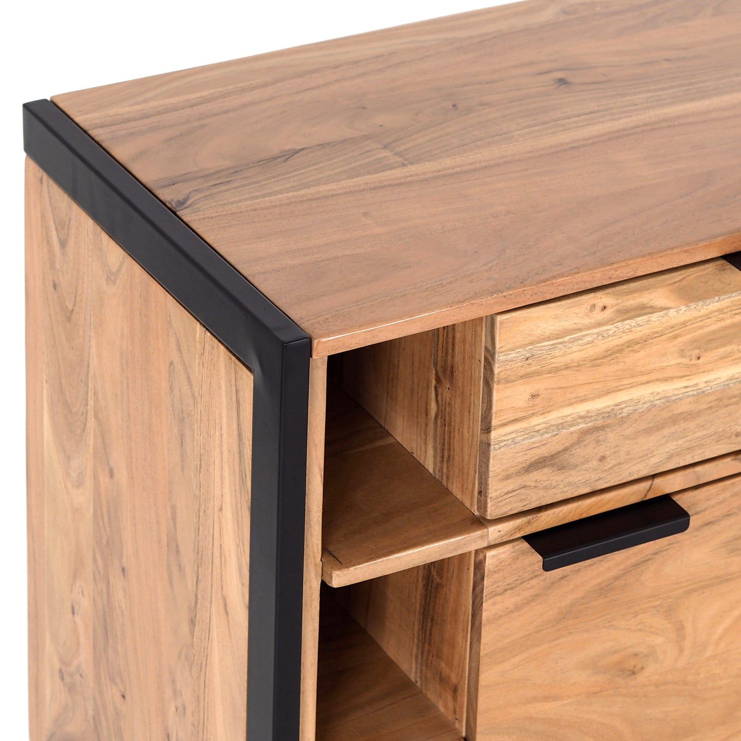 Modern Industrial Wood Storage Cabinet
