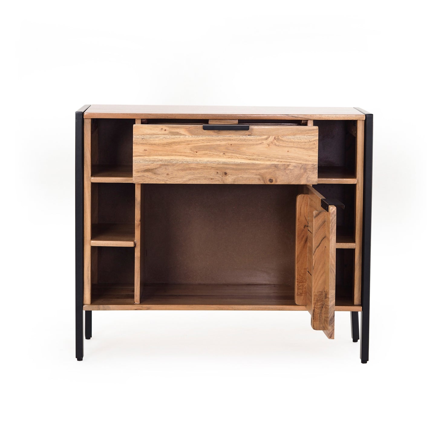 Modern Industrial Wood Storage Cabinet