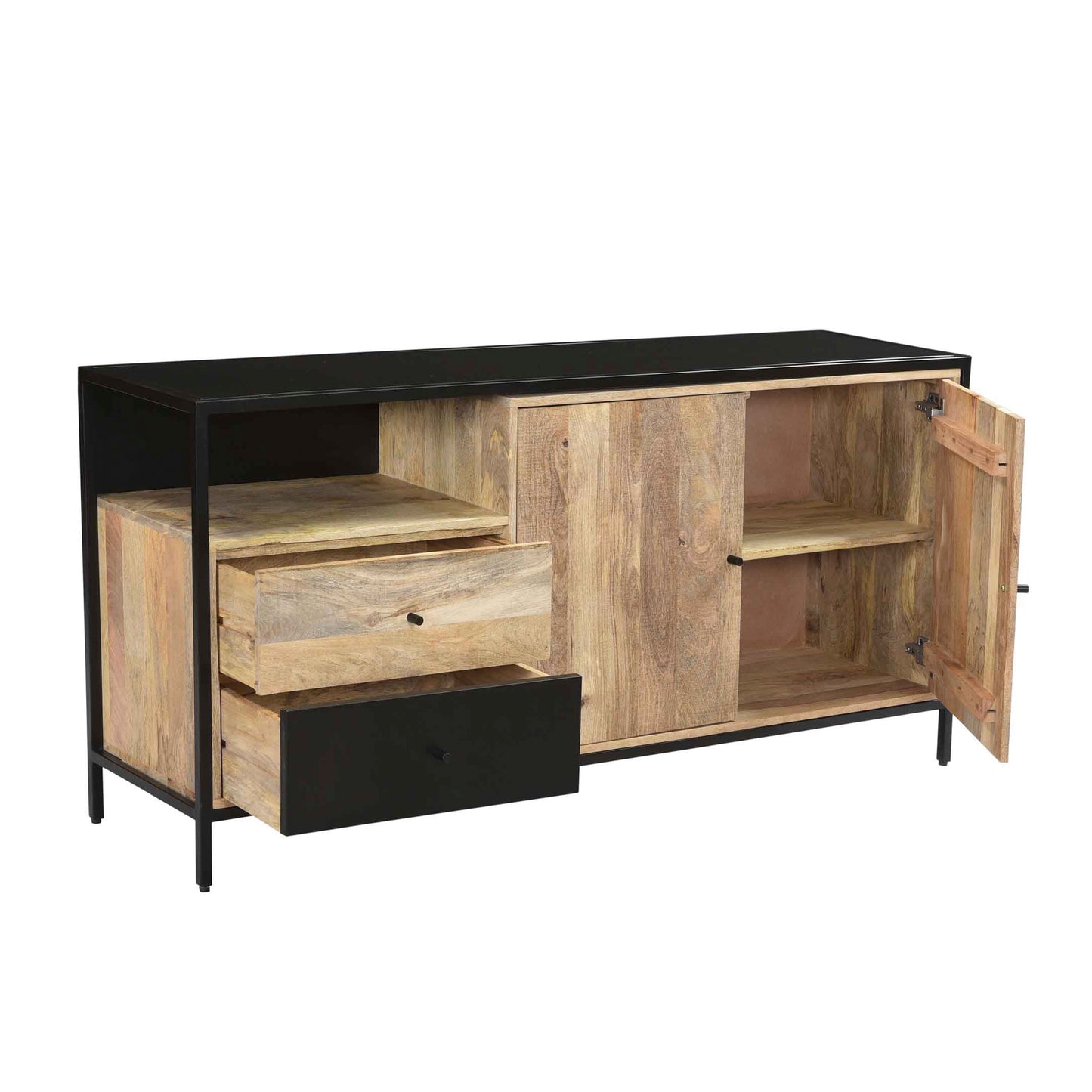 Modern Industrial Mango Wood Sideboard