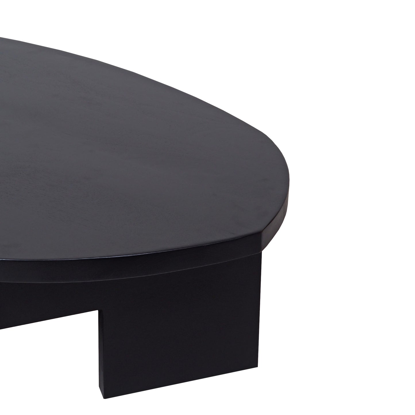 Modern Black Mango Wood Coffee Table – Bold Geometric Design