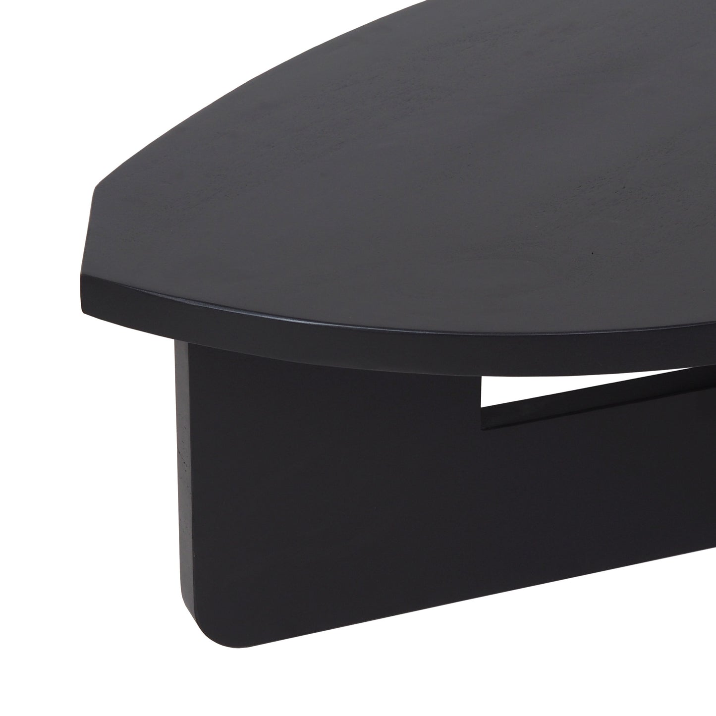 Modern Black Mango Wood Coffee Table – Bold Geometric Design