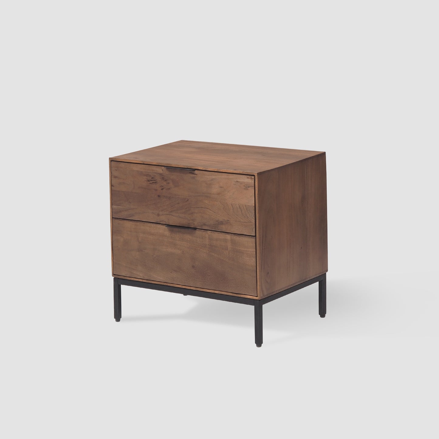 Modern Walnut Wood Bedside Table