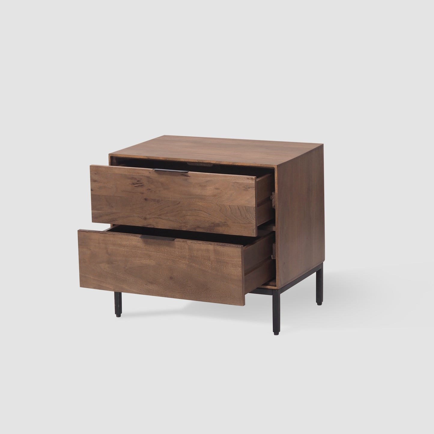Modern Walnut Wood Bedside Table