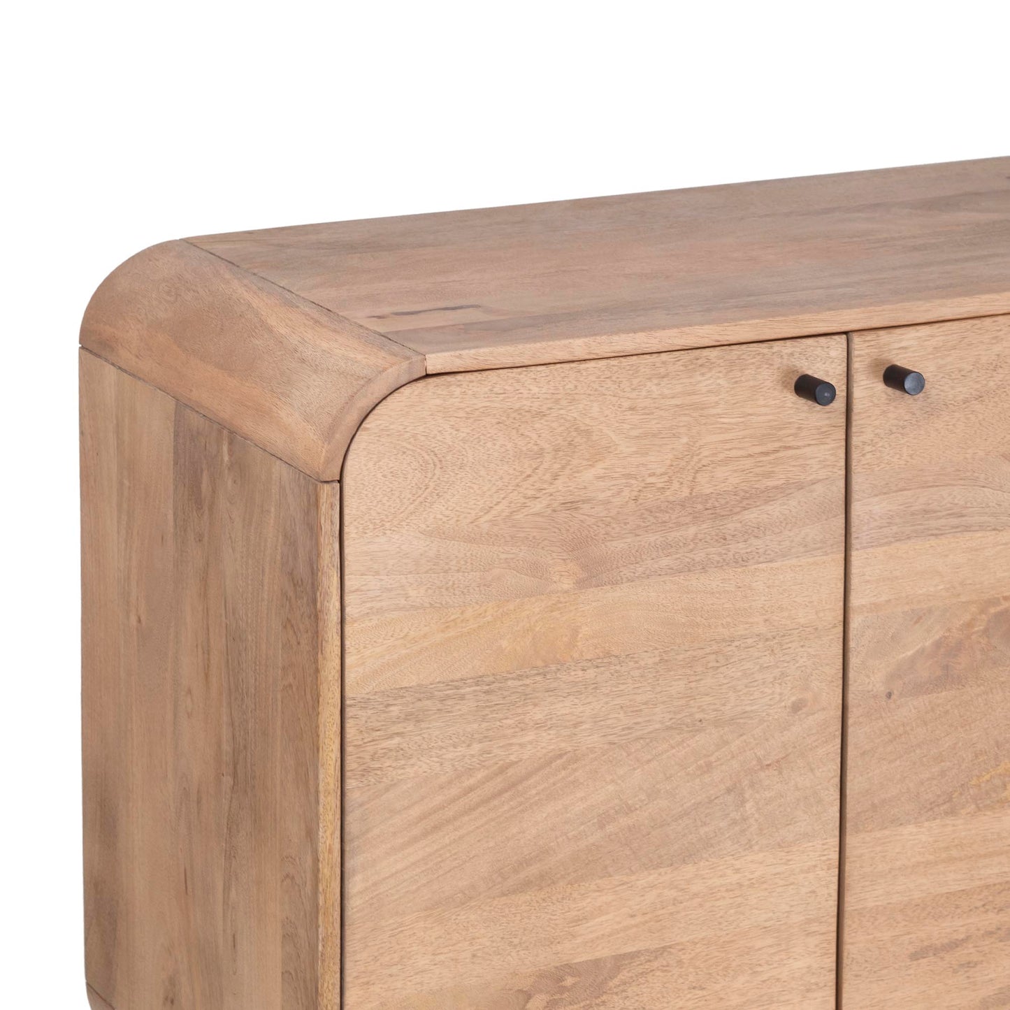 Contemporary Curved Mango Wood Sideboard
