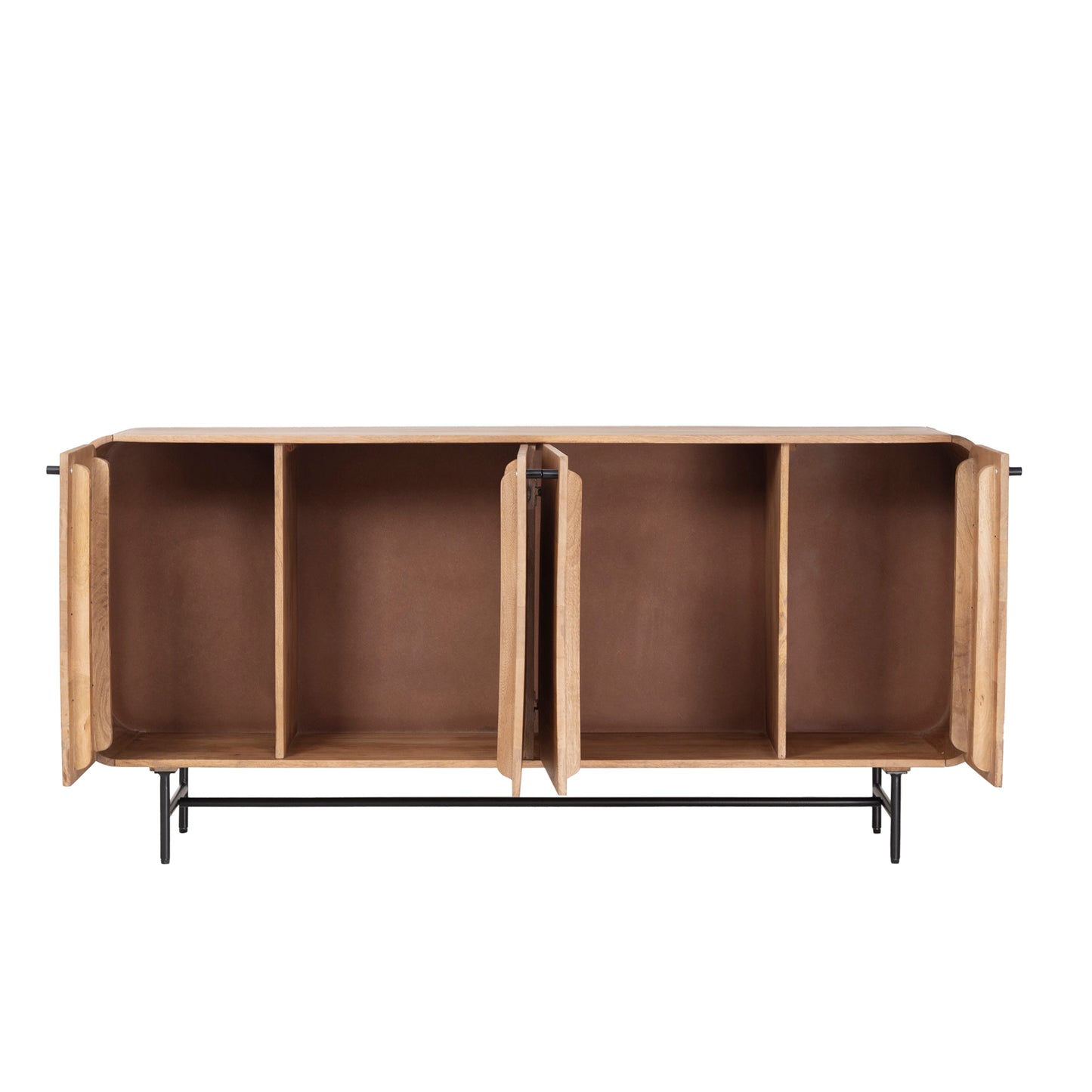 Contemporary Curved Mango Wood Sideboard