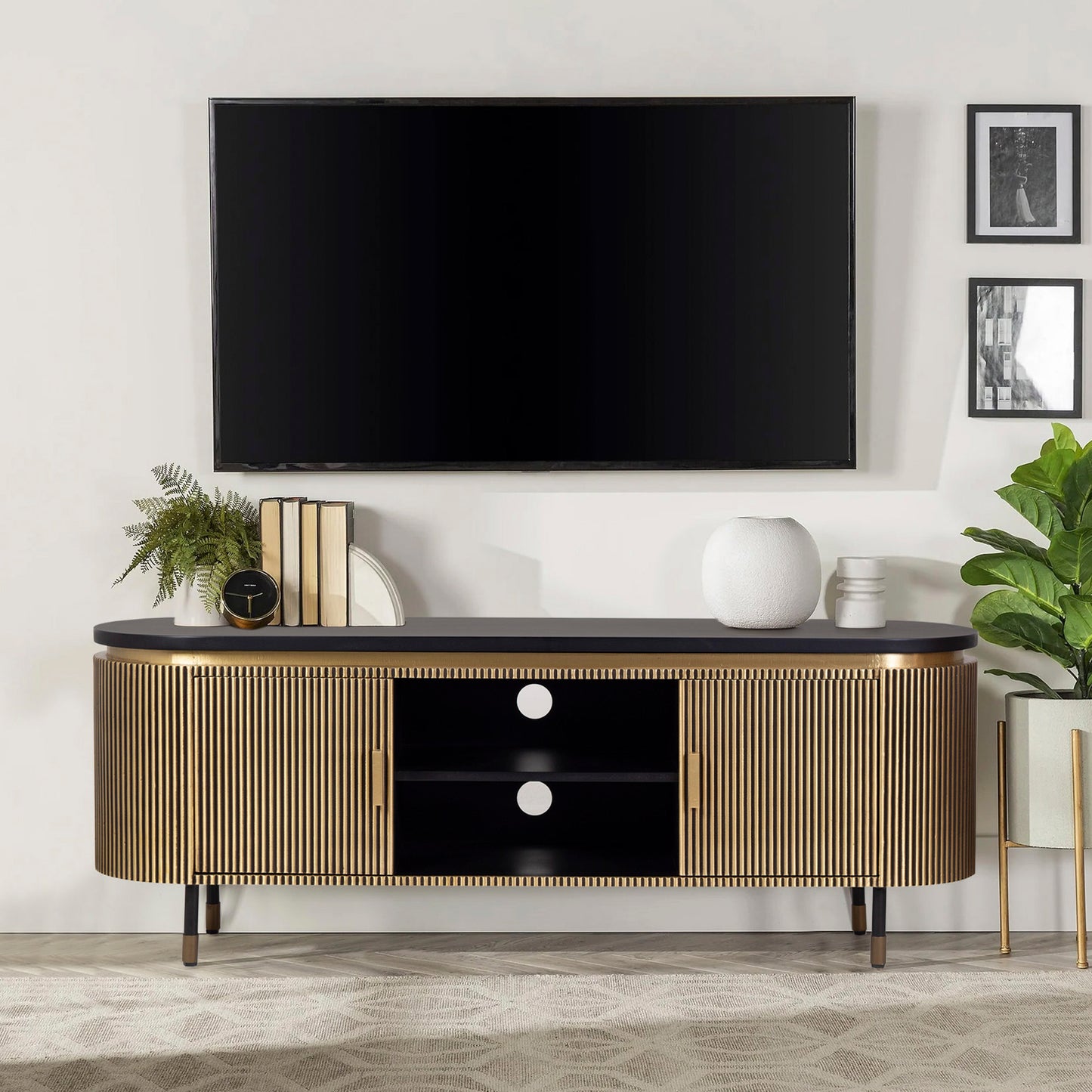 Gold & Black TV Cabinet