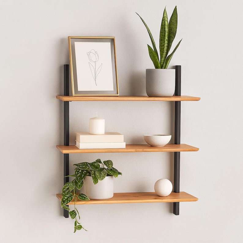 Modern Shelving for Decor, Kitchen Storage, & Plants – Rustic Industrial Style
