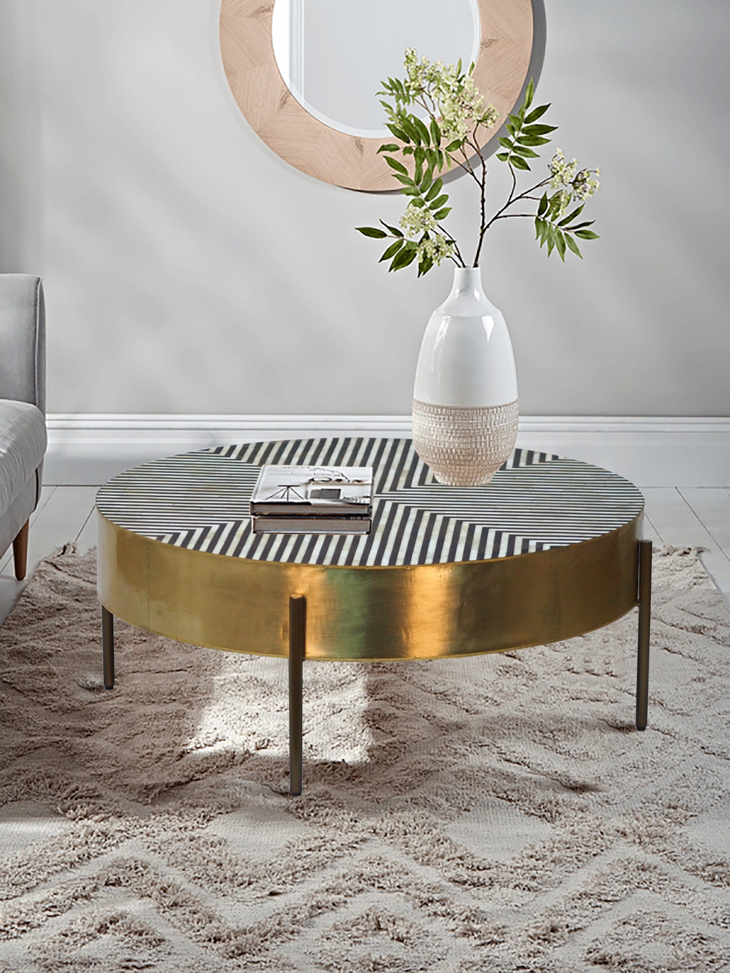 Bone Inlay Coffee Table