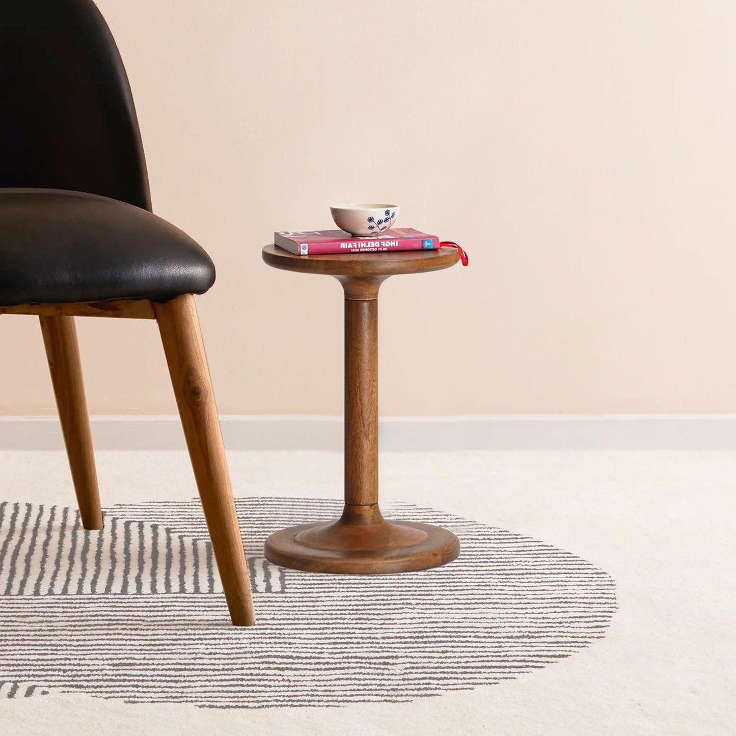 Solid Mango Wood Pedestal Table