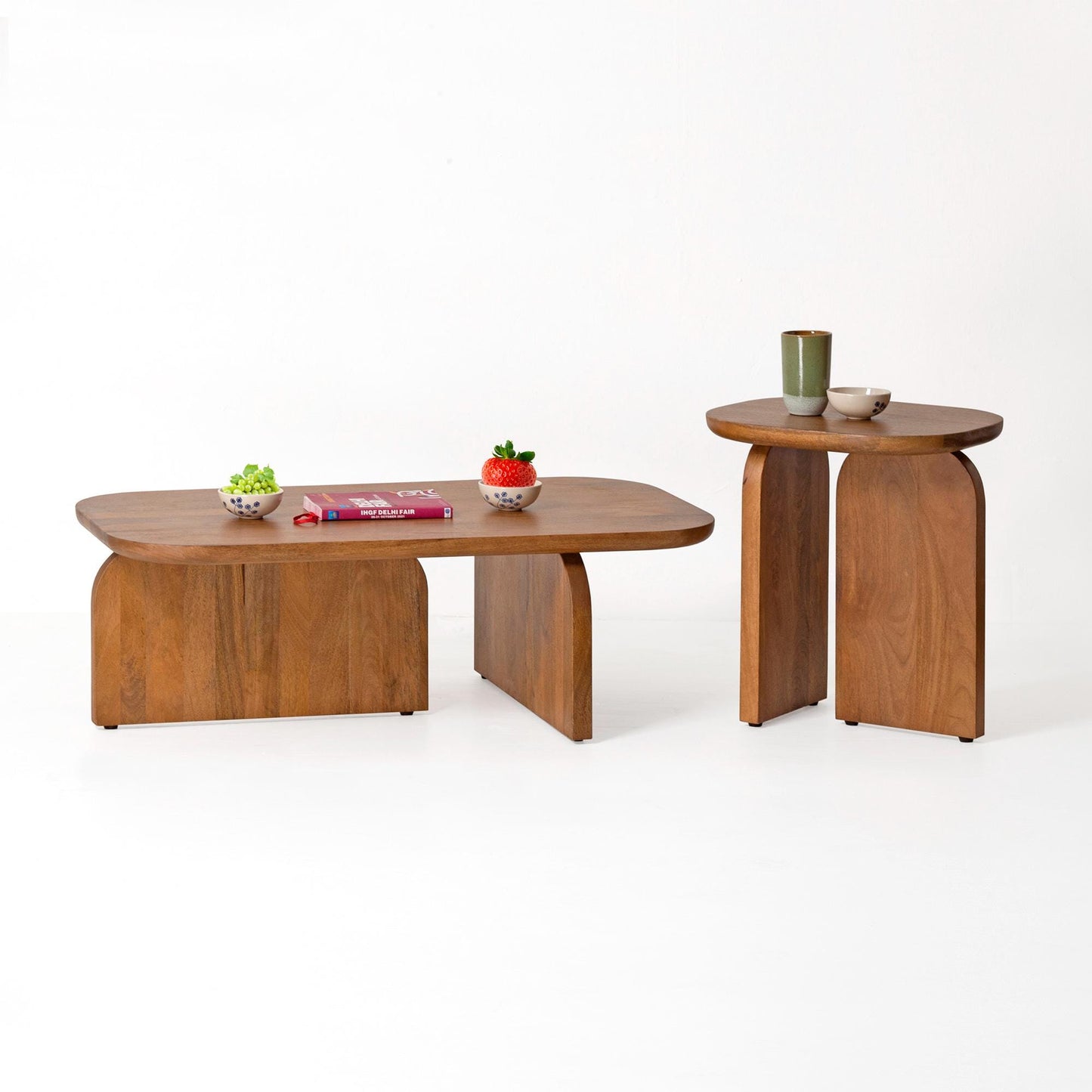 Modern Mango Wood Coffee Table Set