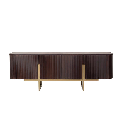 Modern Fluted Wood TV Unit