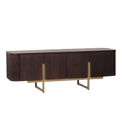 Modern Fluted Wood TV Unit