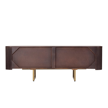Modern Fluted Wood TV Unit