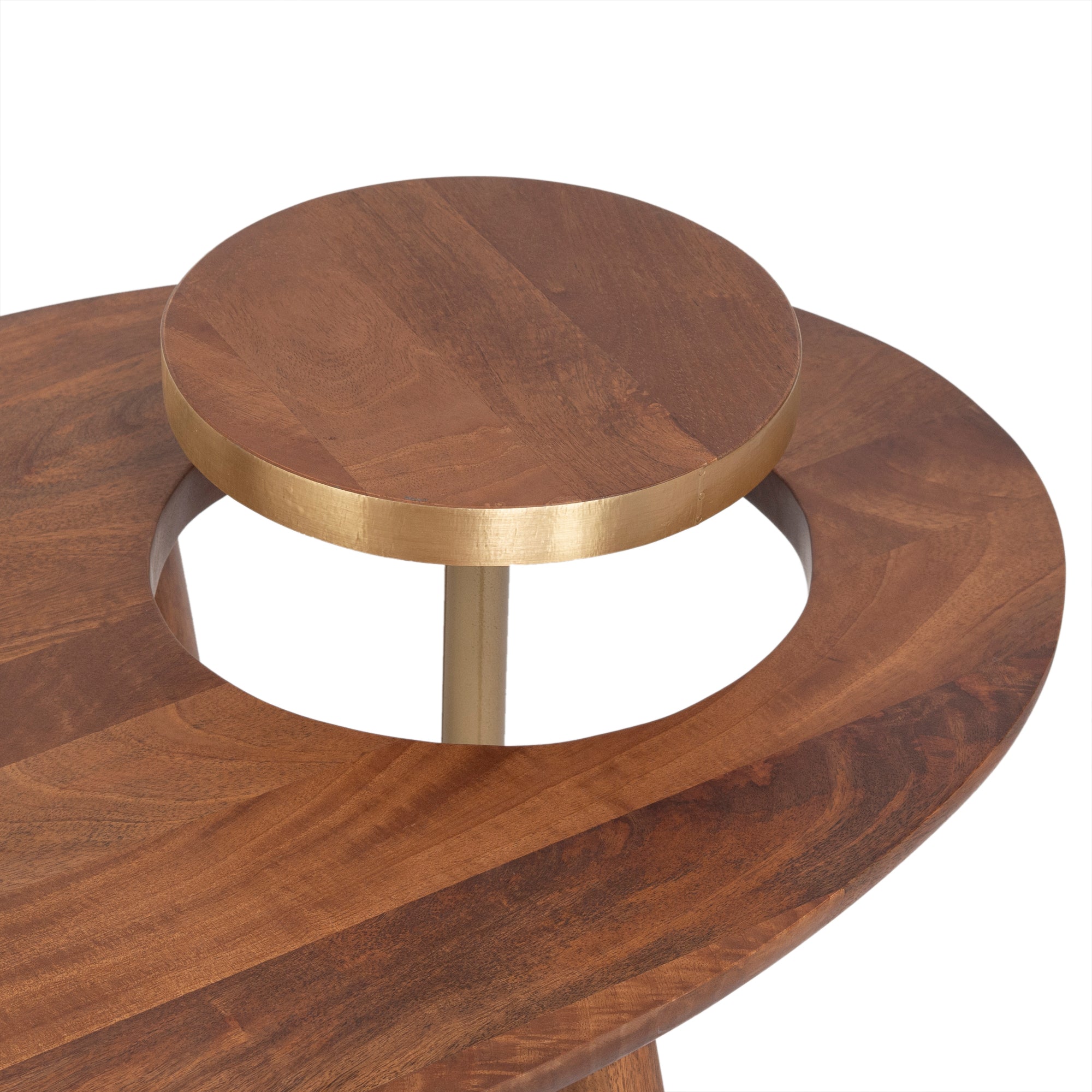 Asymmetrical Brass Accent Coffee Table