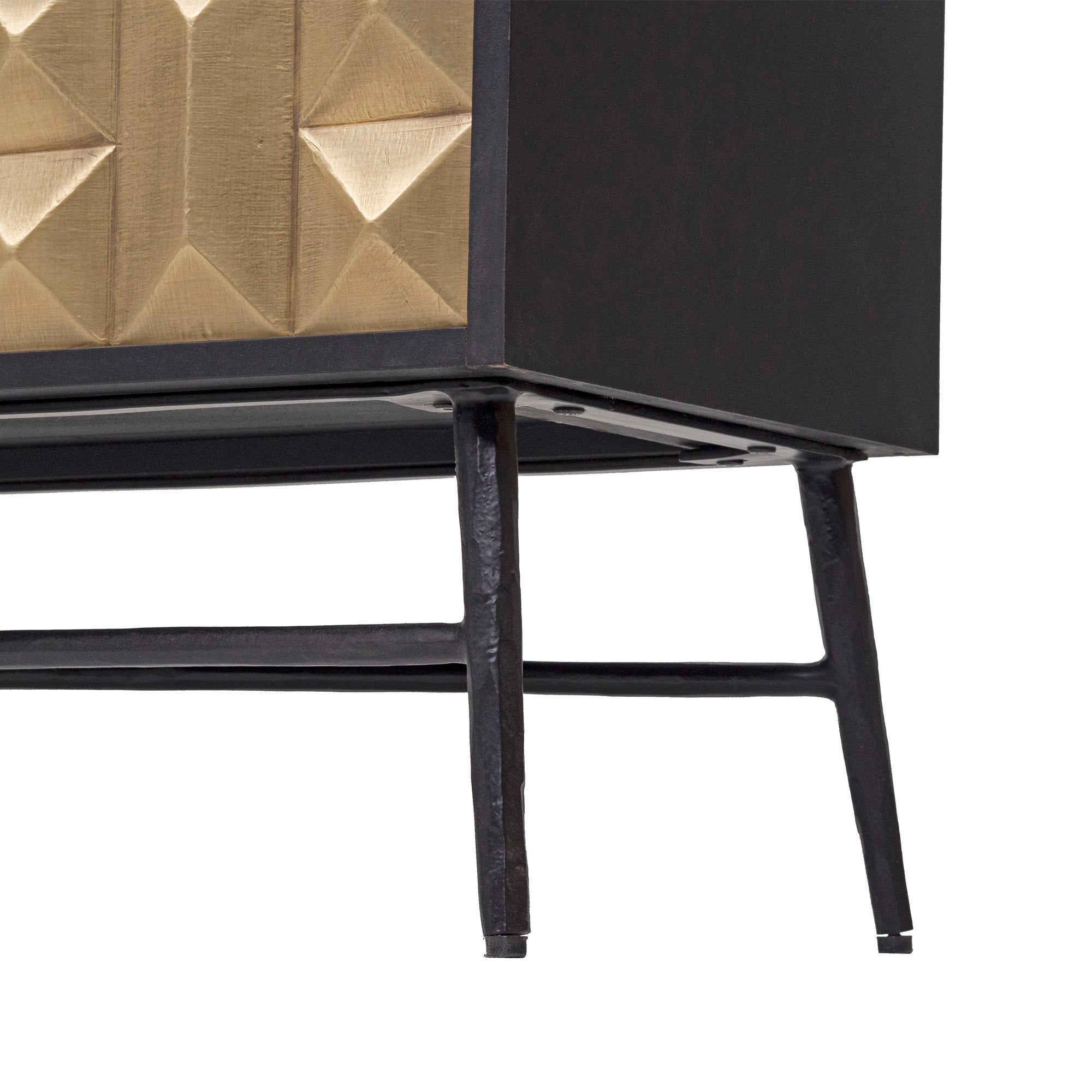 Modern Geometric Brass-Finish Sideboard