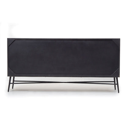 Modern Geometric Brass-Finish Sideboard