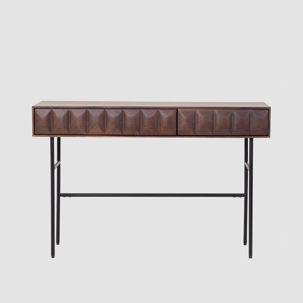 Walnut Wood Console Table
