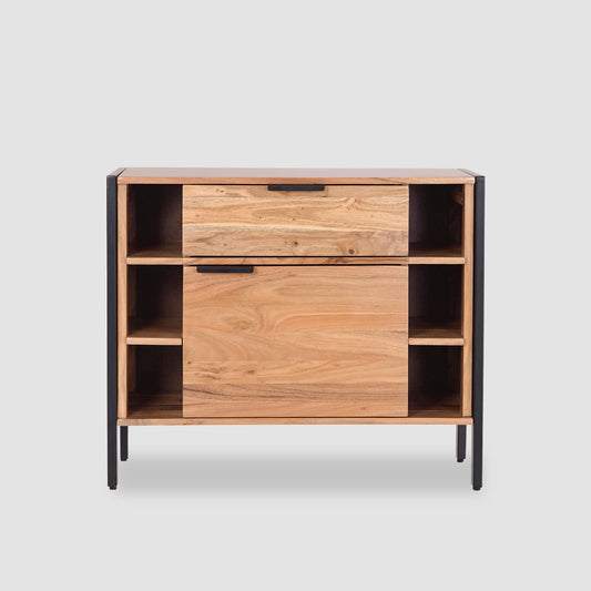 Modern Industrial Wood Storage Cabinet