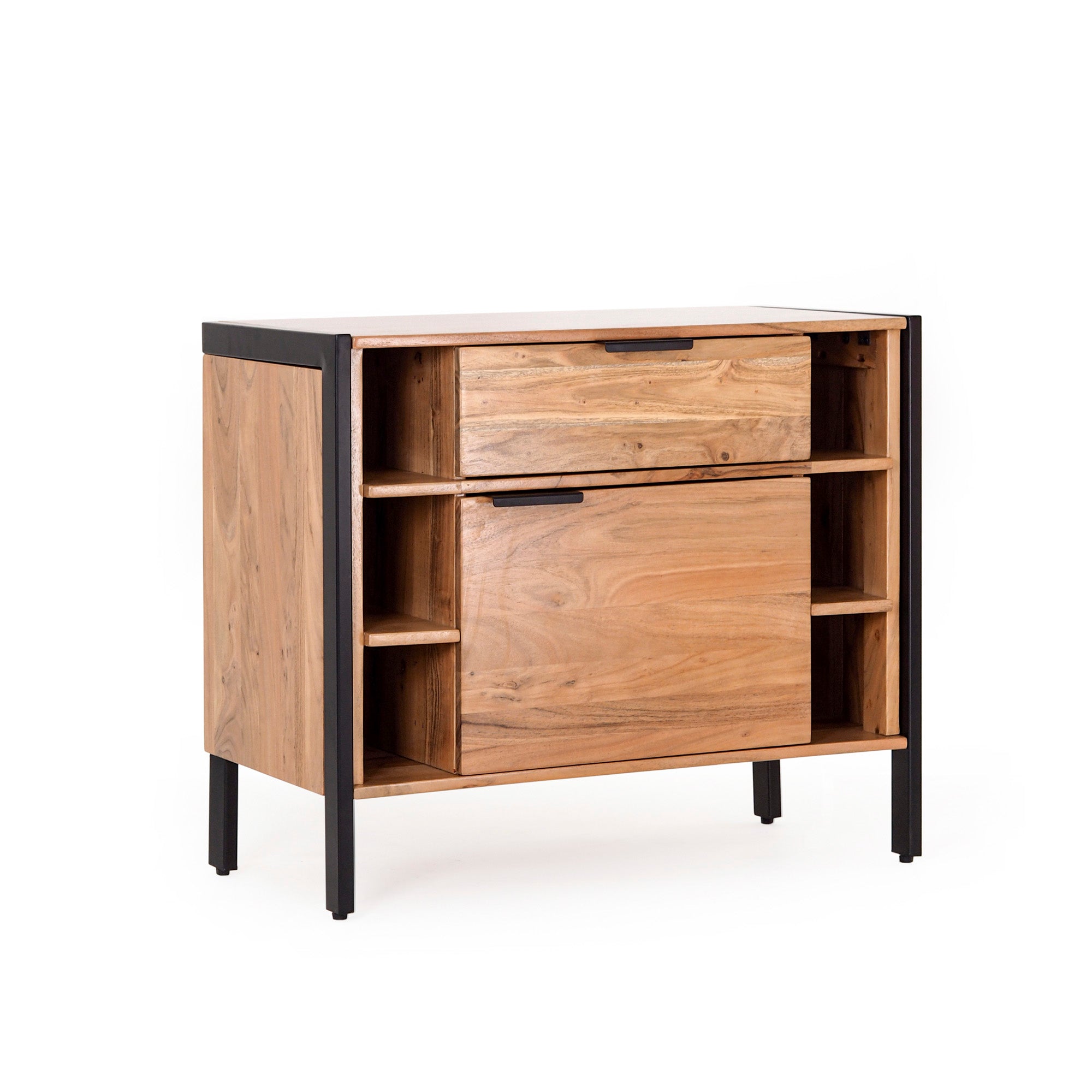 Modern Industrial Wood Storage Cabinet