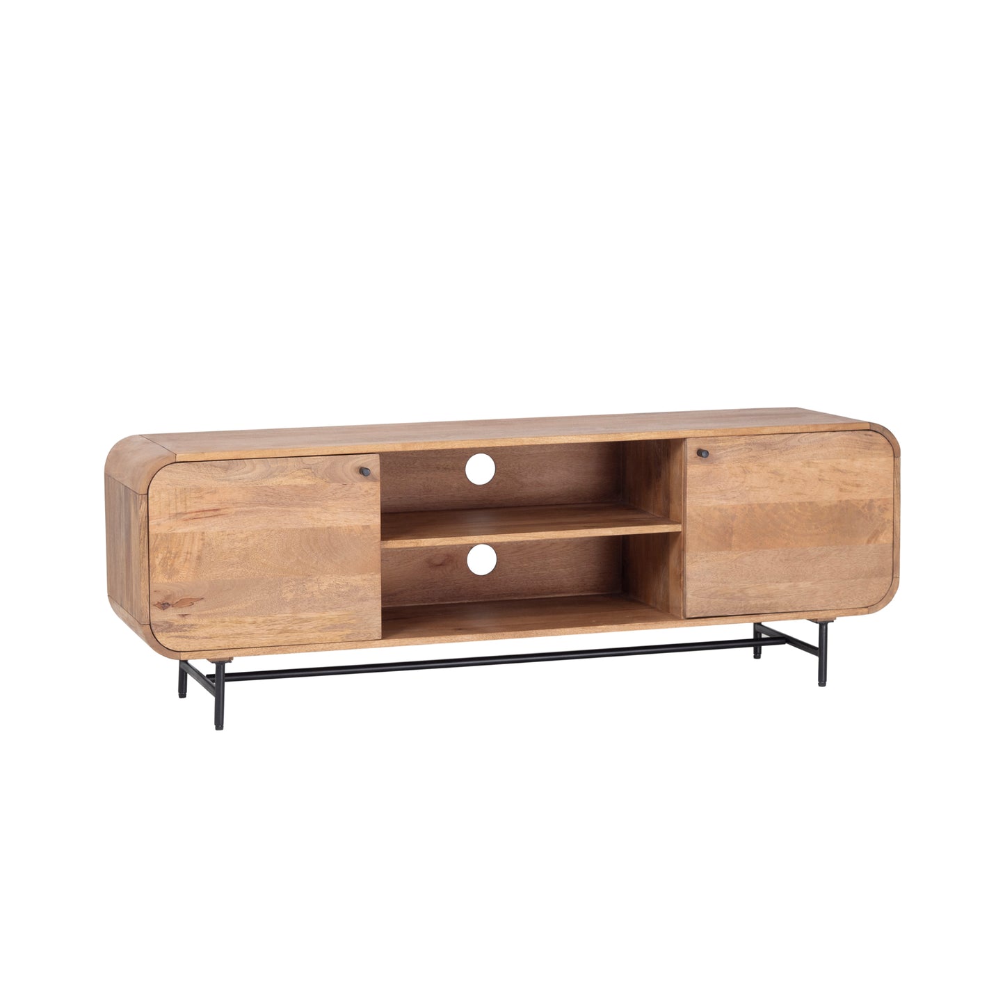 Modern Solid Wood TV Stand with Storage