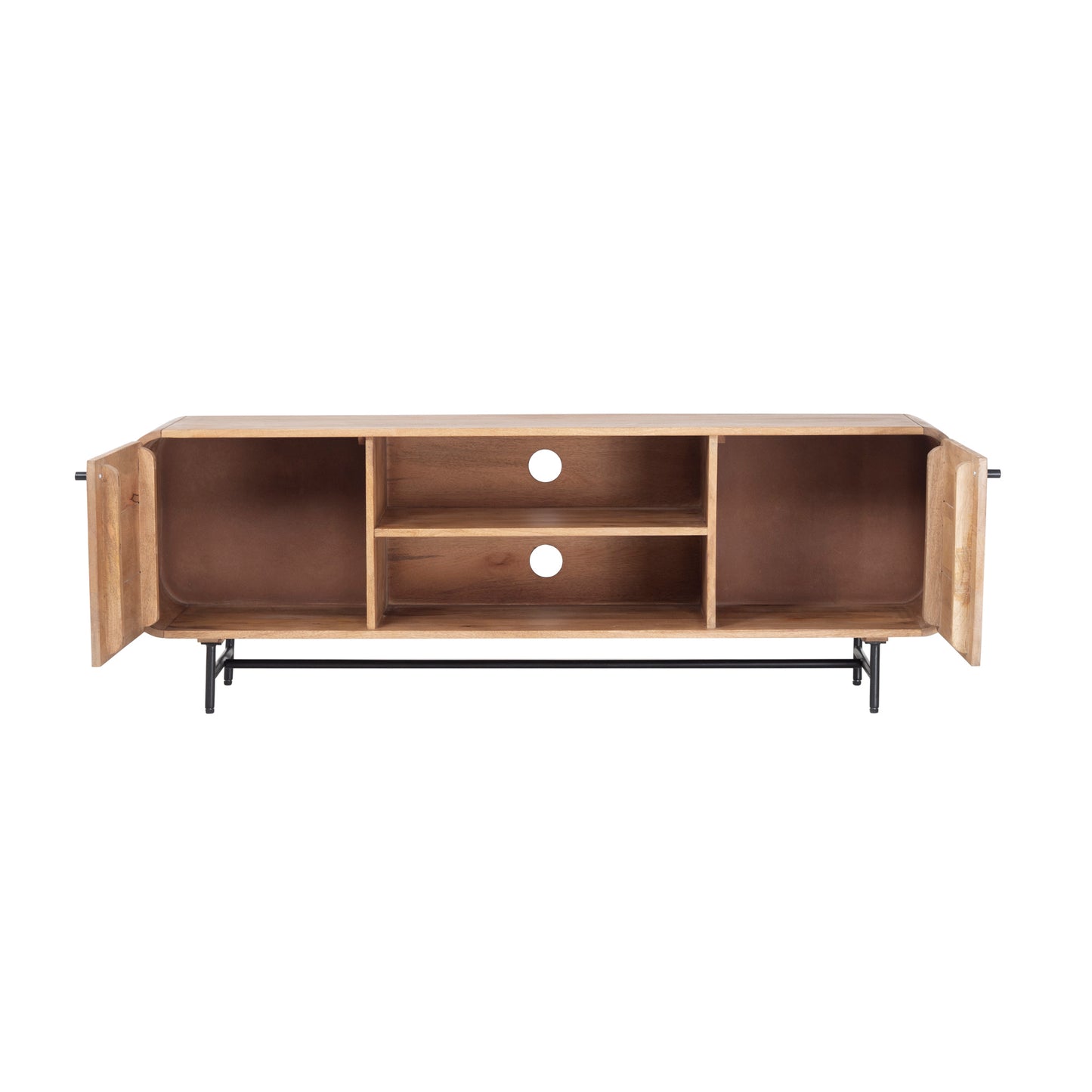 Modern Solid Wood TV Stand with Storage
