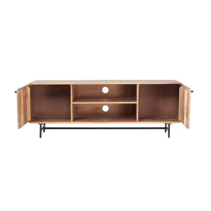 Modern Solid Wood TV Stand with Storage