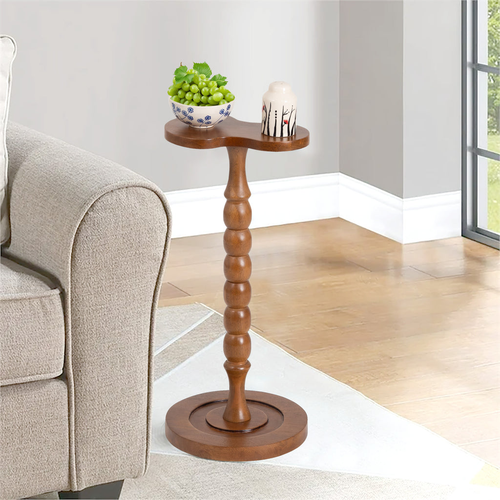 Handcrafted Wooden Pedestal Table