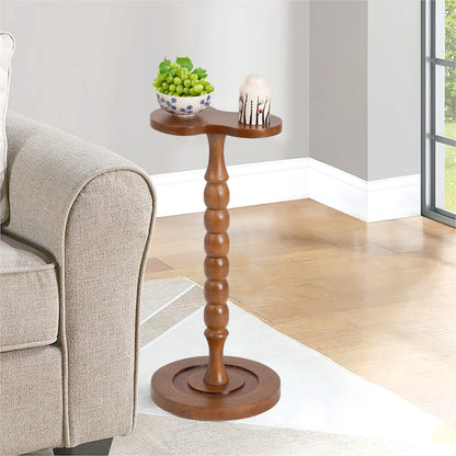 Handcrafted Wooden Pedestal Table
