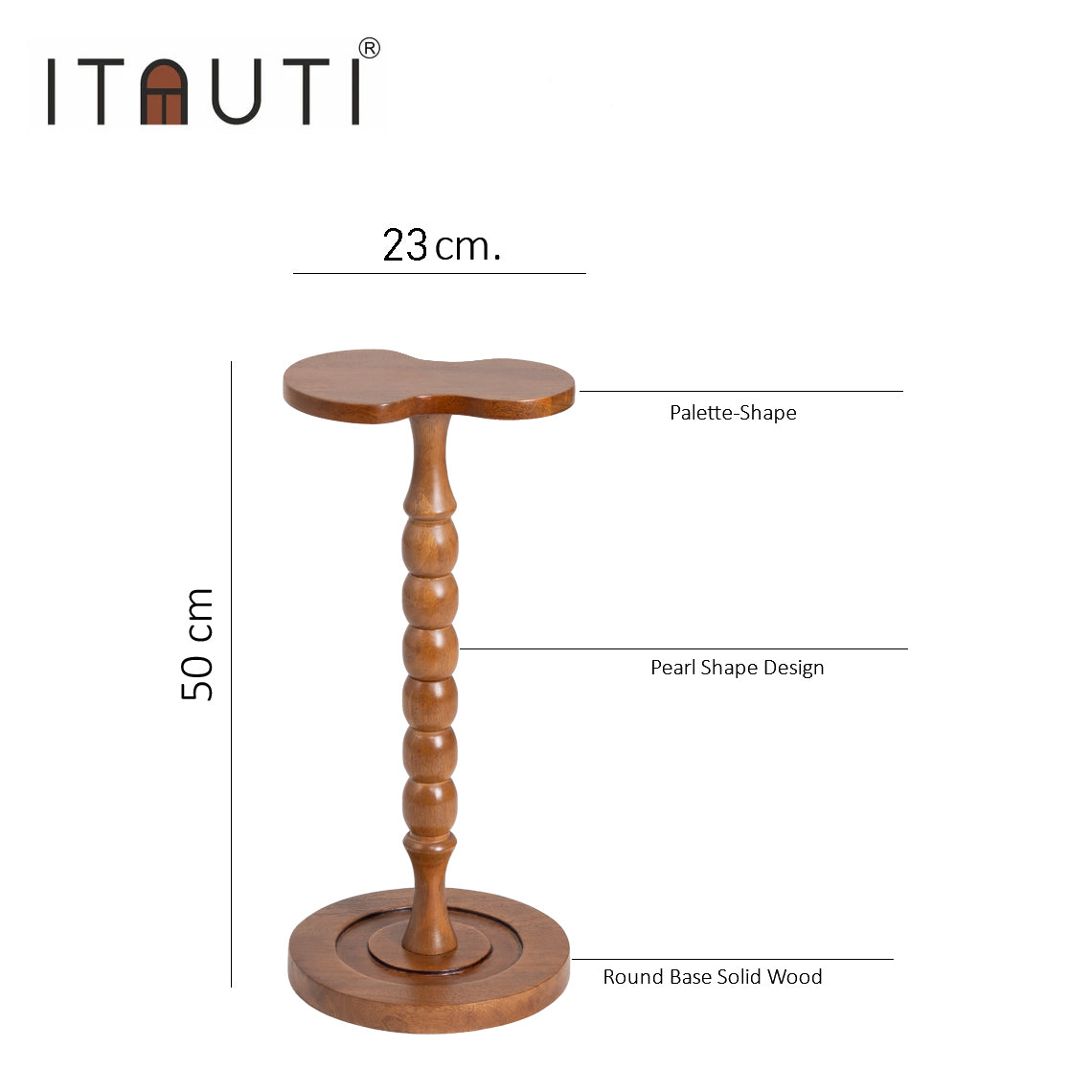 Handcrafted Wooden Pedestal Table