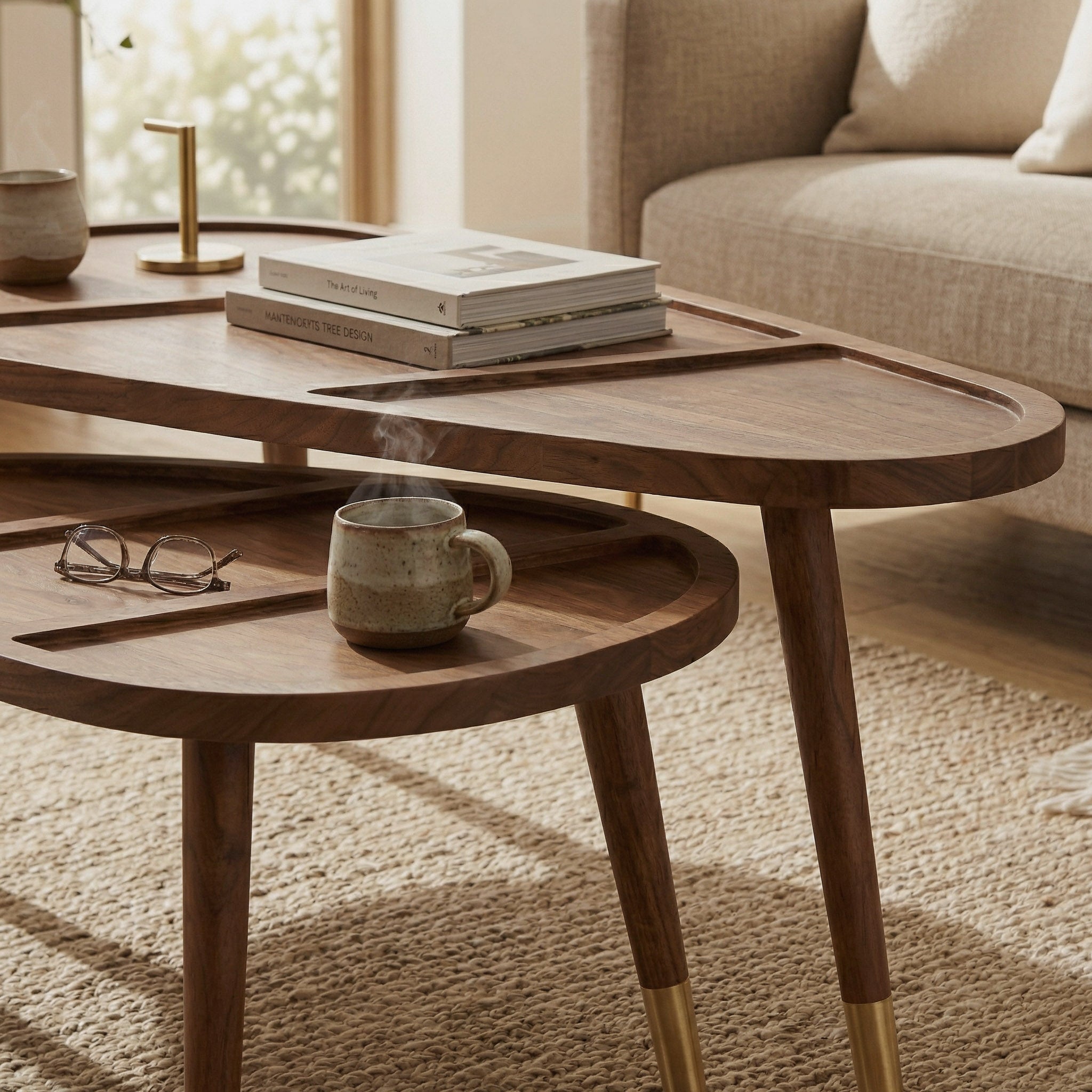 Mid Century Modern Nesting Coffee Table Set