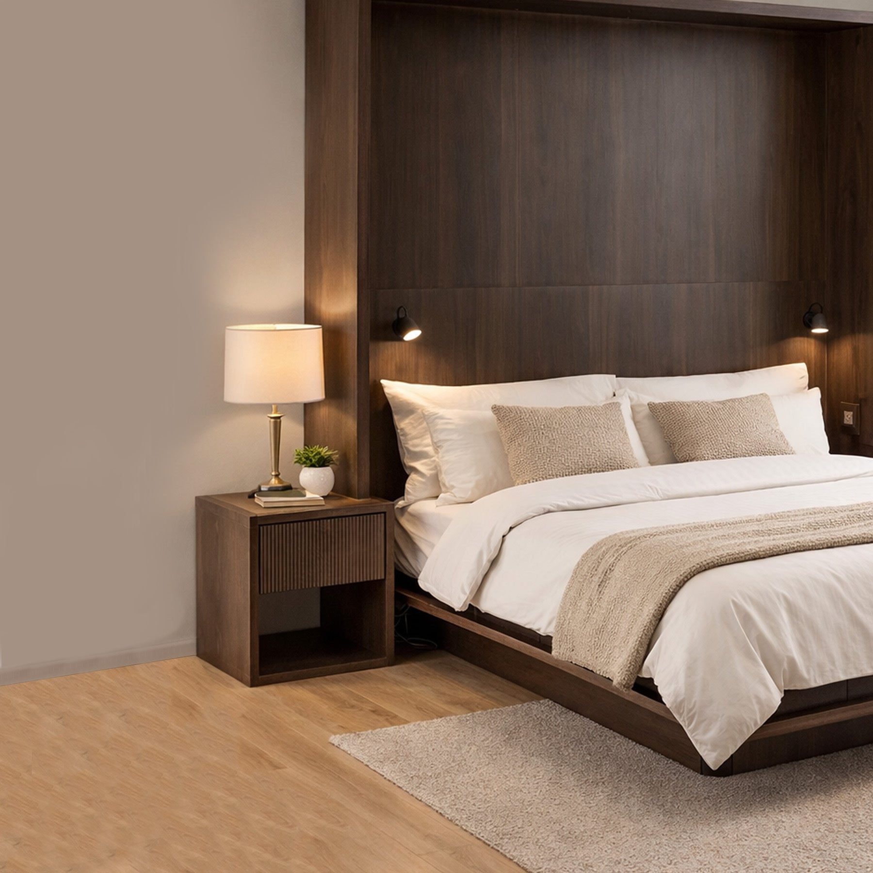 Wall Shelf Bed  Side Table