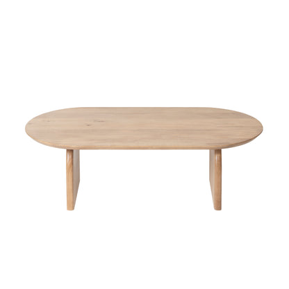 Curved Leg Solid Wood Oval Coffee Table