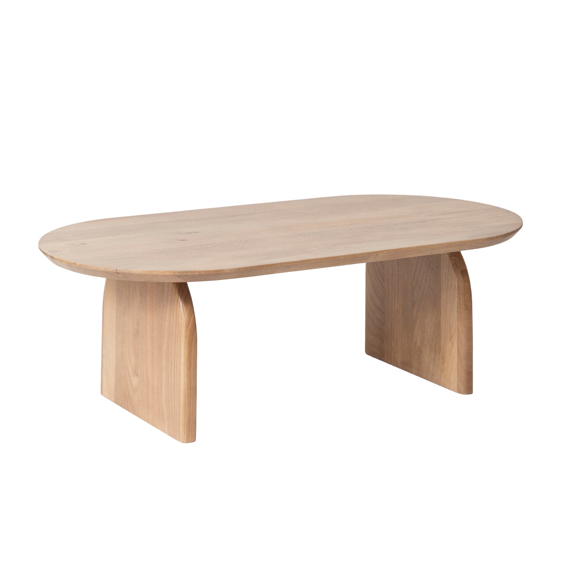 Curved Leg Solid Wood Oval Coffee Table