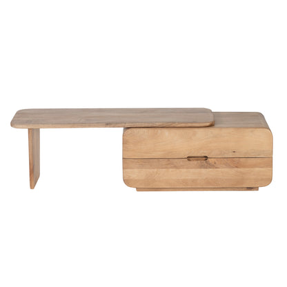 Solid Wood TV Unit with Storage Drawers