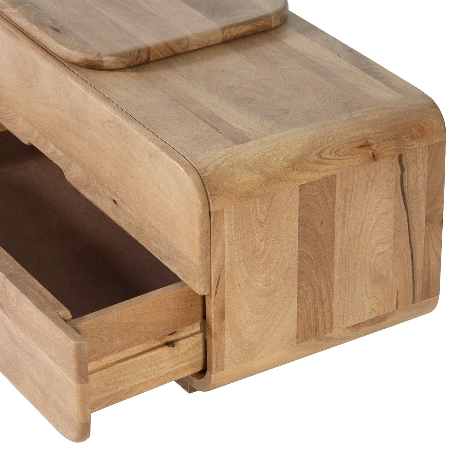 Solid Wood TV Unit with Storage Drawers