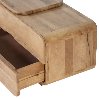 Solid Wood TV Unit with Storage Drawers