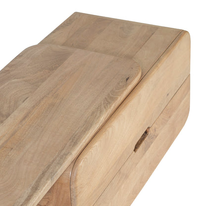 Solid Wood TV Unit with Storage Drawers