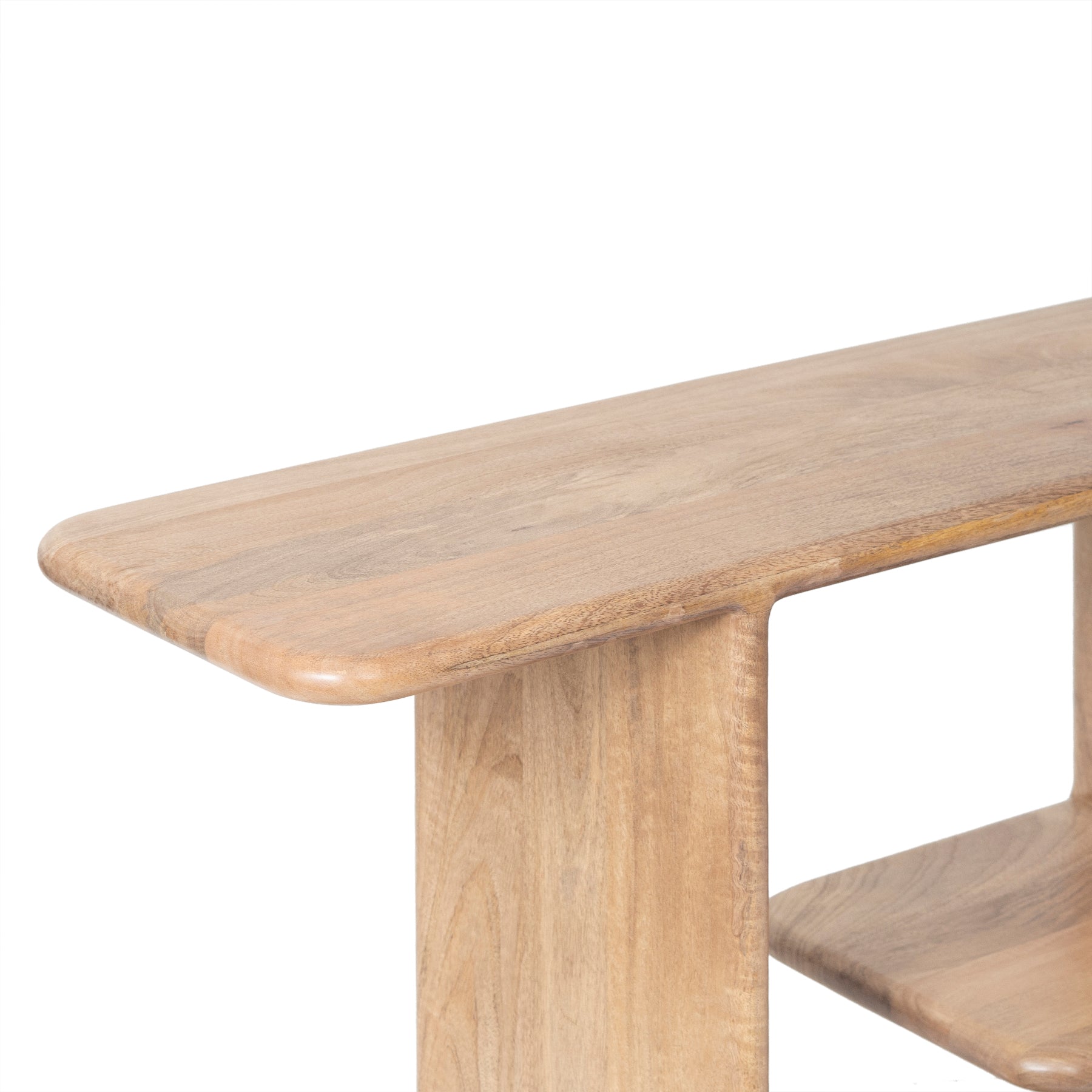 Solid Wood Low Library Shelf | Scandinavian Style Open Bookcase, Living Room Console