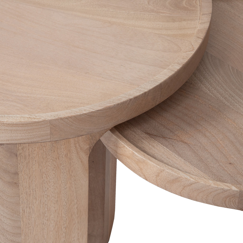 Round Solid Wood Nesting Coffee Tables (Set of 2)