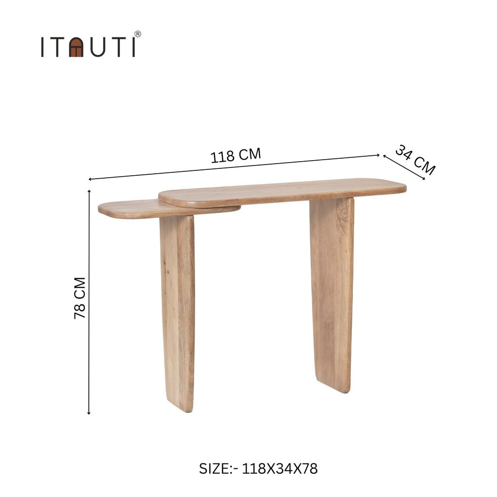 Dual-Tier Solid Wood Console Table