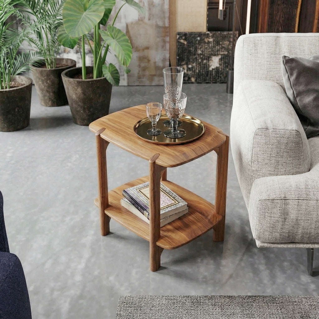 Acacia Wood Side Table