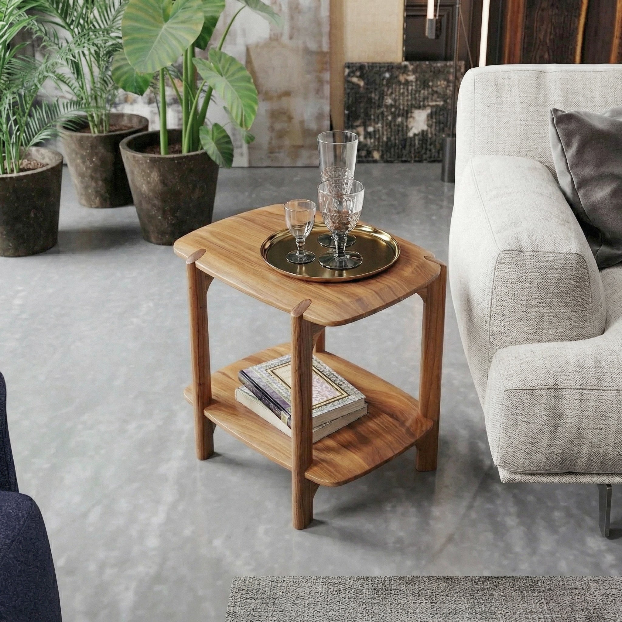 Acacia Wood Side Table