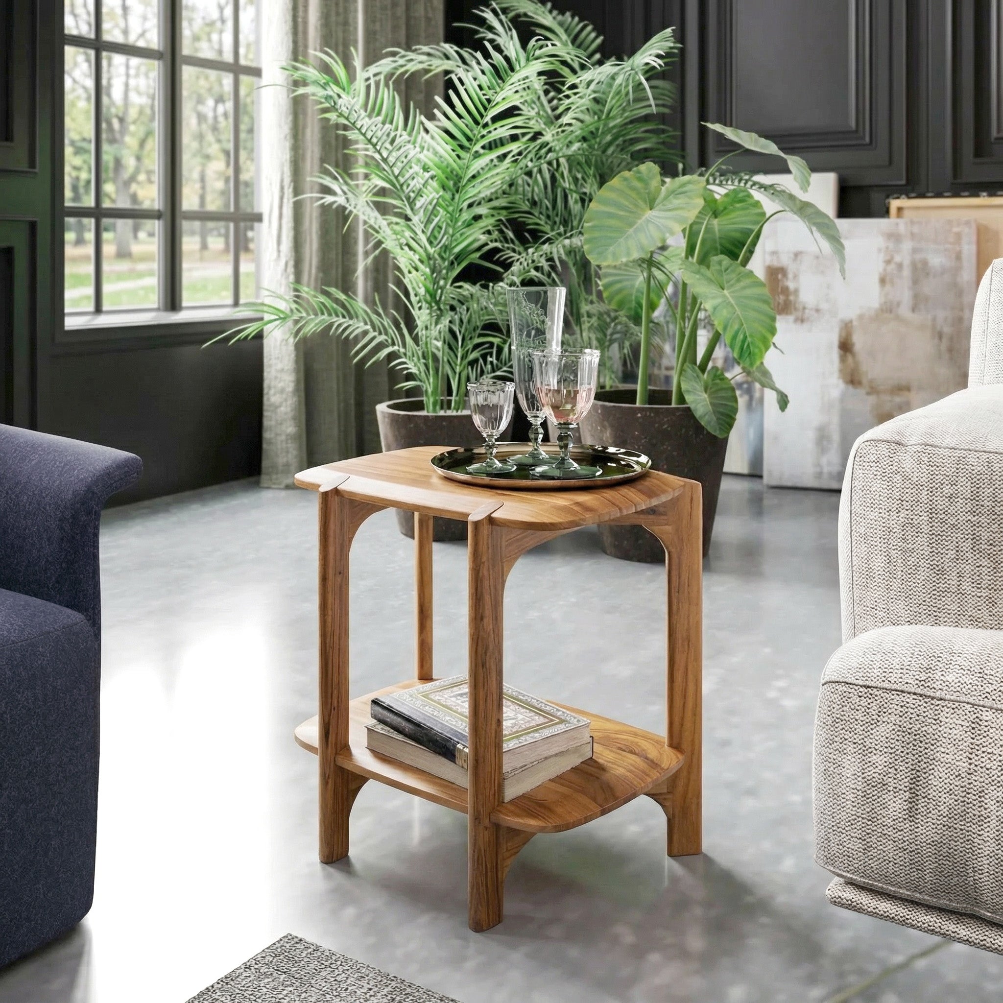 Acacia Wood Side Table