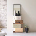 5-Drawer Storage Cabinet with Zig-Zag Design | Mango Wood & Metal Clad Chest of Drawers