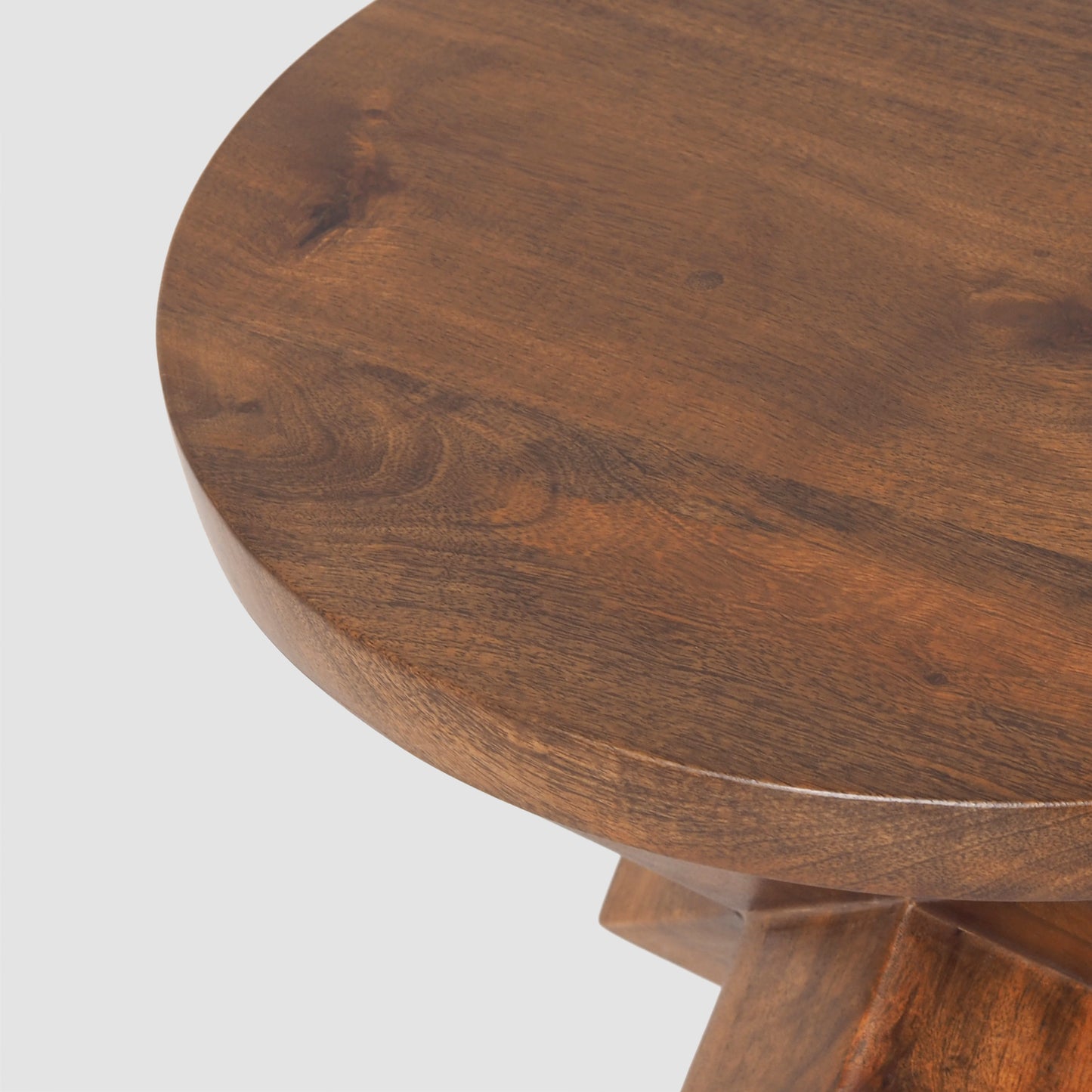 Geometric Mango Wood Side Table